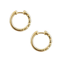 1.17 Ct.Tw.Total Carat Weight Emerald Bezel Earrings, 14K Yellow Gold Image