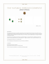 0.97 Ct.Tw.Total Carat Weight Emerald and Natural Diamond Studs Earrings, 14K Yellow Gold Appraisal