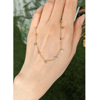 0.33 Ct. Multi Color Sapphire Bezel Necklace, 14K Yellow Gold Life Style