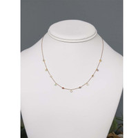 0.33 Ct. Multi Color Sapphire Bezel Necklace, 14K Yellow Gold Life Style