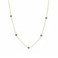 0.62 Ct. Emerald Bezel Necklace, 14K Yellow Gold Image