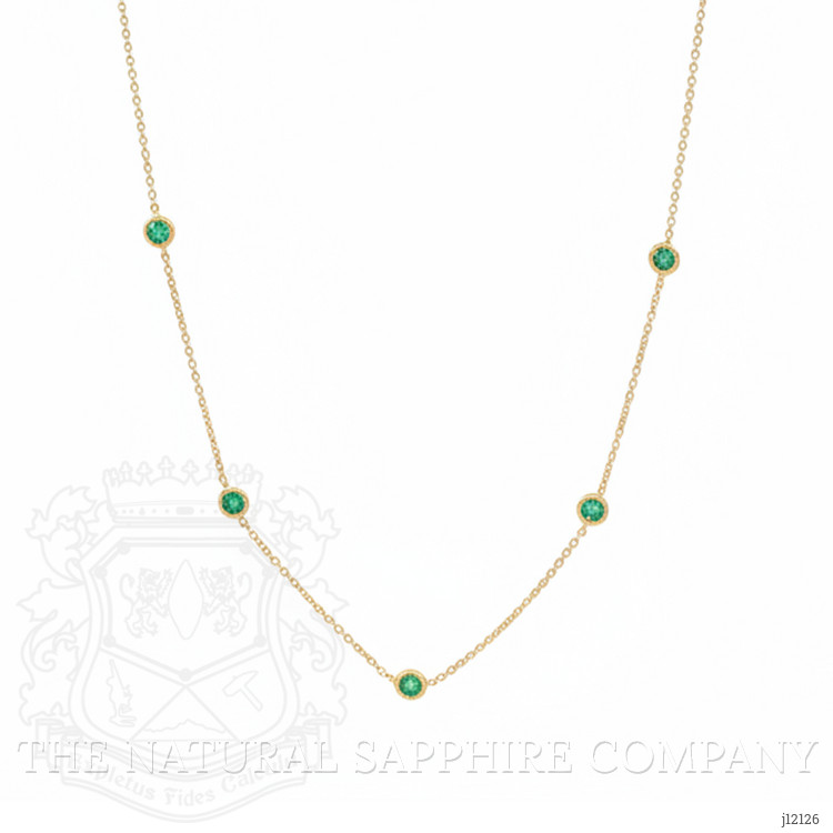 0.62 Ct. Emerald Bezel Necklace, 14K Yellow Gold
