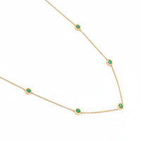 0.62 Ct. Emerald Bezel Necklace, 14K Yellow Gold Image
