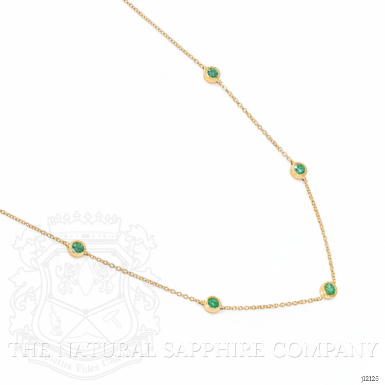 0.62 Ct. Emerald Bezel Necklace, 14K Yellow Gold