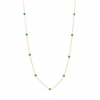 0.62 Ct. Emerald Bezel Necklace, 14K Yellow Gold Image