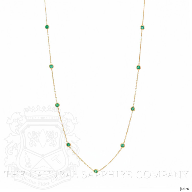 0.62 Ct. Emerald Bezel Necklace, 14K Yellow Gold