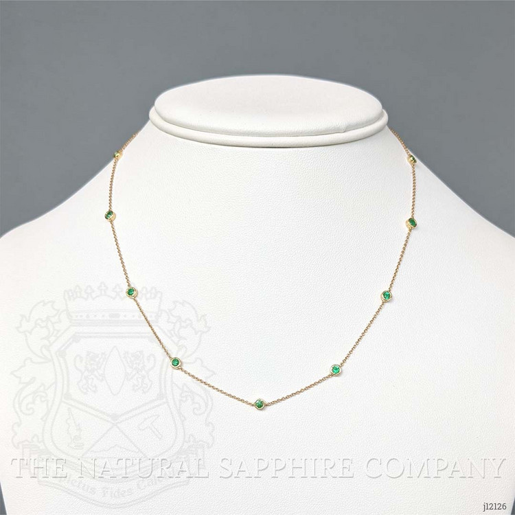 0.62 Ct. Emerald Bezel Necklace, 14K Yellow Gold
