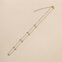 0.62 Ct. Emerald Bezel Necklace, 14K Yellow Gold Life Style