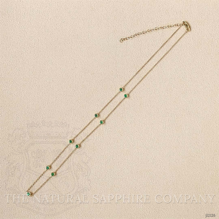 0.62 Ct. Emerald Bezel Necklace, 14K Yellow Gold