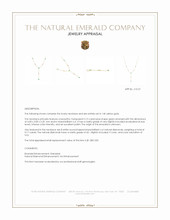 0.62 Ct.Tw.Total Carat Weight Emerald and Natural Diamond Accent Stones Necklace, 14K Yellow Gold Appraisal