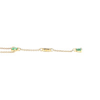 0.62 Ct.Tw.Total Carat Weight Emerald and Natural Diamond Accent Stones Necklace, 14K Yellow Gold Image