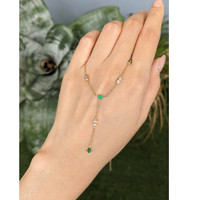 0.62&nbsp;Ct.Tw.Total Carat Weight Emerald and Natural Diamond Accent Stones Necklace, 14K Yellow Gold Life Style