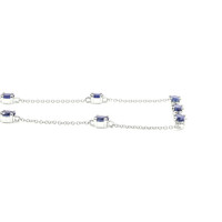 0.18 Ct. Blue Sapphire Accent Stones Necklace, 14K White Gold Image