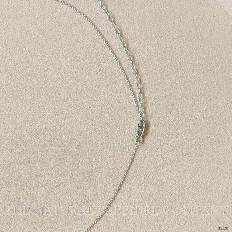 0.18 Ct. Blue Sapphire Accent Stones Necklace, 14K White Gold