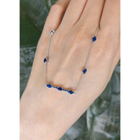 0.18 Ct. Blue Sapphire Accent Stones Necklace, 14K White Gold Life Style