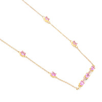 0.17 Ct. Pink Tourmaline Accent Stones Necklace, 14K Yellow Gold Image