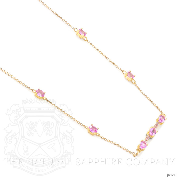 0.17 Ct. Pink Tourmaline Accent Stones Necklace, 14K Yellow Gold
