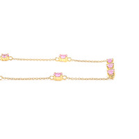 0.17 Ct. Pink Tourmaline Accent Stones Necklace, 14K Yellow Gold Image
