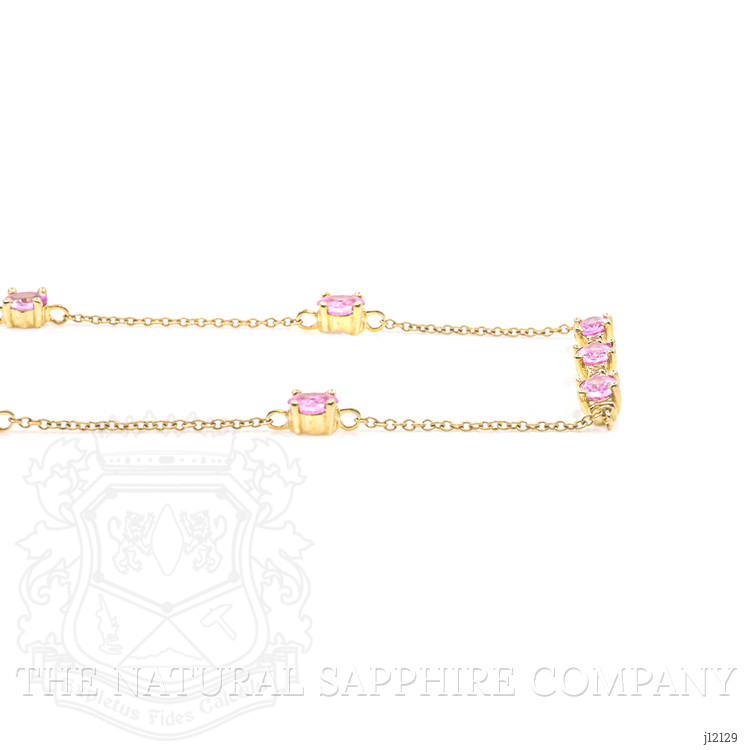 0.17 Ct. Pink Tourmaline Accent Stones Necklace, 14K Yellow Gold