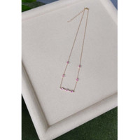 0.17 Ct. Pink Tourmaline Accent Stones Necklace, 14K Yellow Gold Life Style