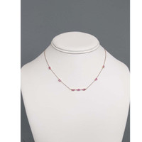 0.17 Ct. Pink Tourmaline Accent Stones Necklace, 14K Yellow Gold Life Style