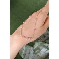 0.17 Ct. Pink Tourmaline Accent Stones Necklace, 14K Yellow Gold Life Style