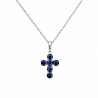 0.47 Ct. Sapphire 14K White Gold necklace