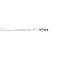 0.47 Ct. Blue Sapphire Religious Necklace, 14K White Gold Image