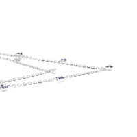 0.23 Ct. Blue Sapphire and Natural Diamond Multi Stone Necklace, 14K White Gold Image