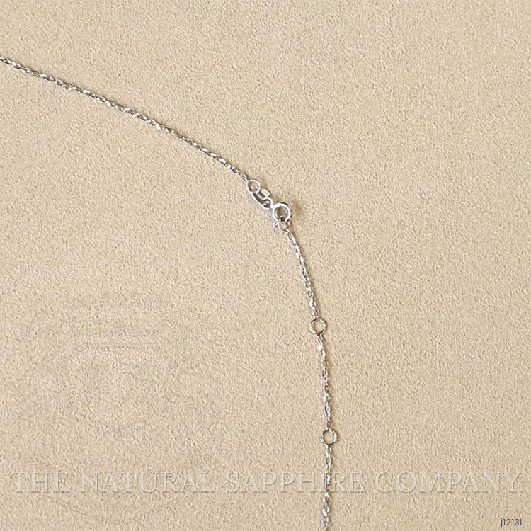 0.23 Ct. Blue Sapphire and Natural Diamond Multi Stone Necklace, 14K White Gold