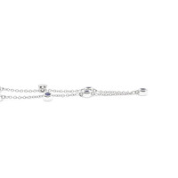 0.40 Ct. Blue Sapphire Bezel Necklace, 14K White Gold Image