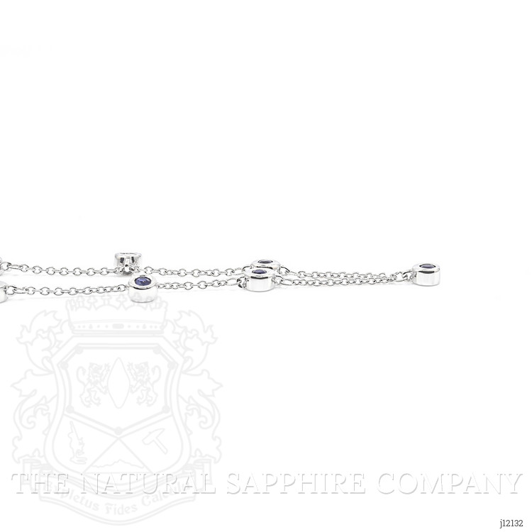 0.40 Ct. Blue Sapphire Bezel Necklace, 14K White Gold