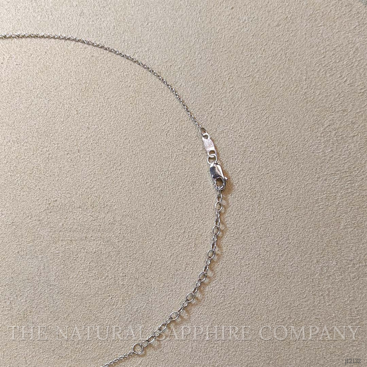 0.40 Ct. Blue Sapphire Bezel Necklace, 14K White Gold