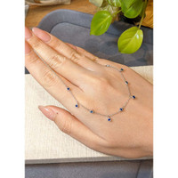 0.40 Ct. Blue Sapphire Bezel Necklace, 14K White Gold Life Style