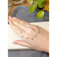 0.40 Ct. Blue Sapphire Bezel Necklace, 14K White Gold Life Style