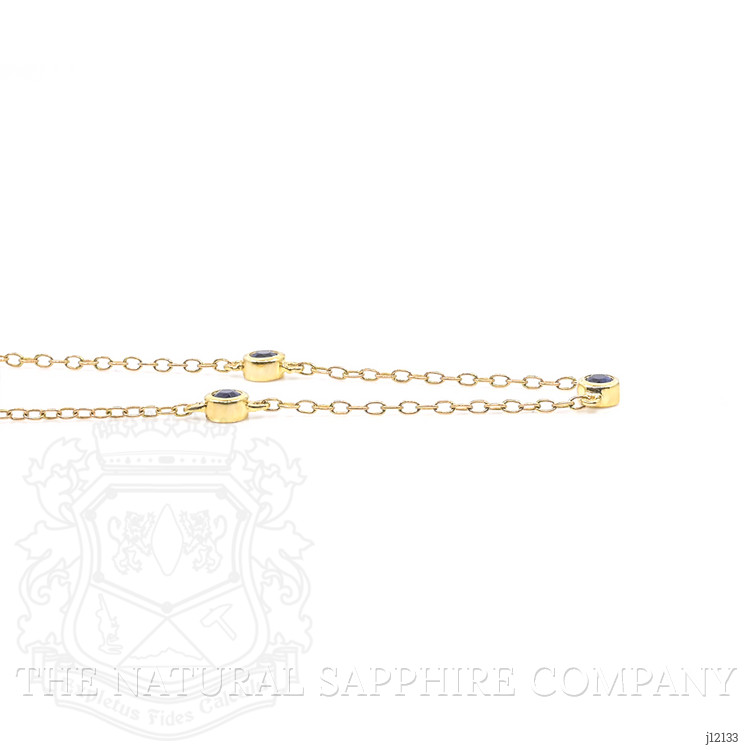 0.60 Ct. Blue Sapphire Bezel Necklace, 14K Yellow Gold