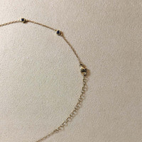 0.60 Ct. Blue Sapphire Bezel Necklace, 14K Yellow Gold Life Style