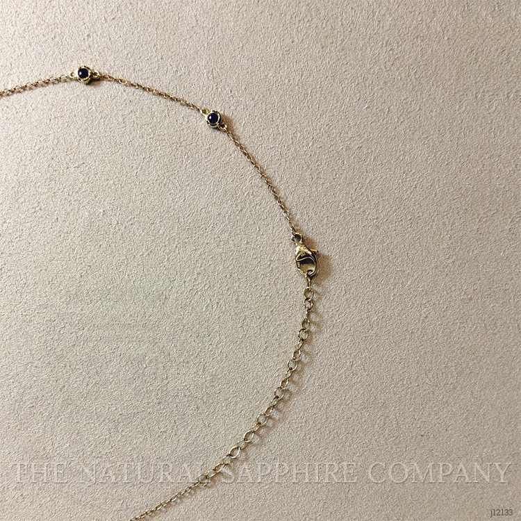 0.60 Ct. Blue Sapphire Bezel Necklace, 14K Yellow Gold