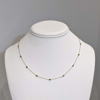 0.60 Ct. Blue Sapphire Bezel Necklace, 14K Yellow Gold Life Style