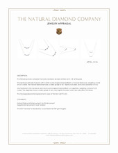 0.07 Ct. Natural Diamond and Blue Sapphire Bezel Necklace, 14K White Gold Appraisal