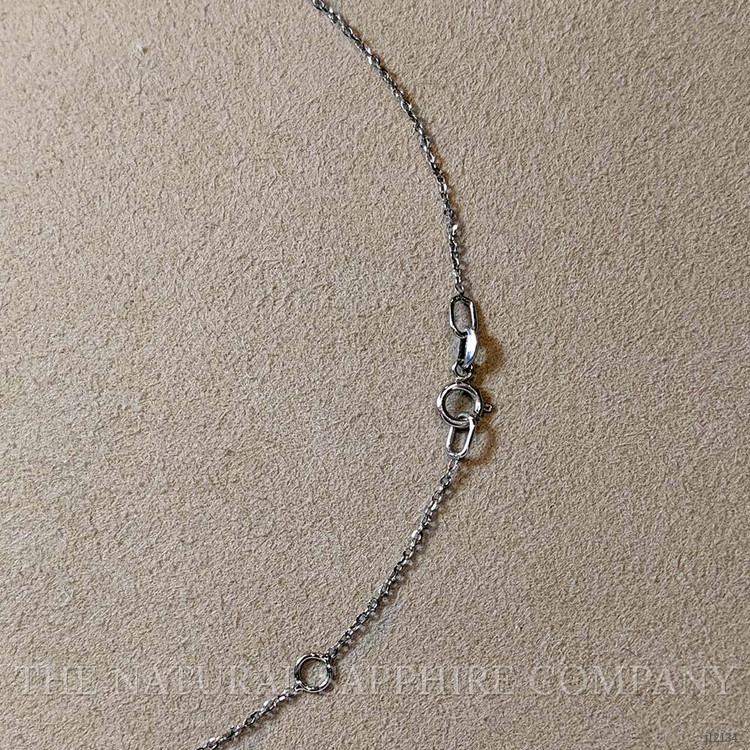 0.07 Ct. Natural Diamond and Blue Sapphire Bezel Necklace, 14K White Gold