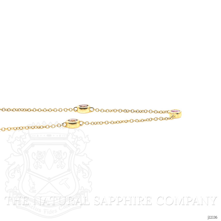 0.64 Ct. Pink Sapphire Bezel Necklace, 14K Yellow Gold