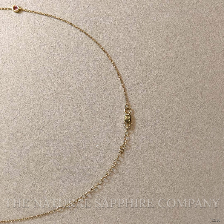 0.64 Ct. Pink Sapphire Bezel Necklace, 14K Yellow Gold