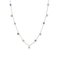 0.47 Ct. Sapphire 14K White Gold necklace