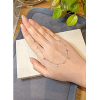 0.47 Ct. Multi Color Sapphire Bezel Necklace, 14K White Gold Life Style
