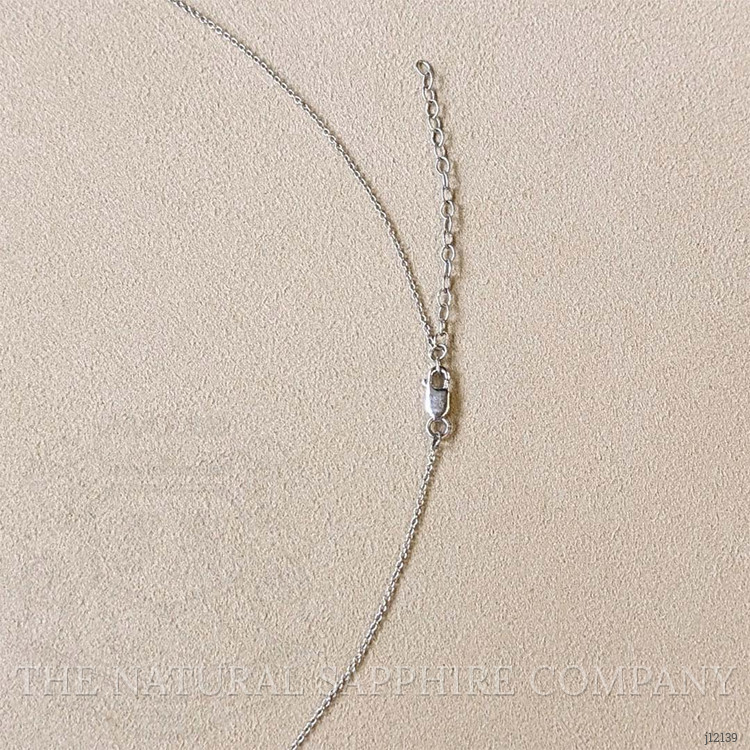 1.35 Ct. Blue Sapphire and Natural Diamond Accent Stones Necklace, 14K White Gold