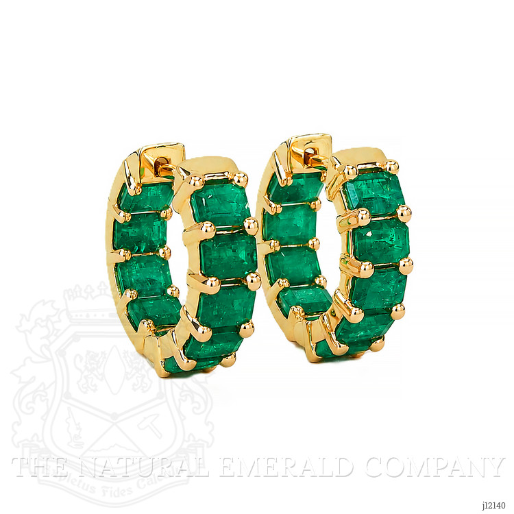 4.50 Ct.Tw. Emerald Bezel Earrings, 14K Yellow Gold