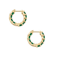 4.50 Ct.Tw.Total Carat Weight Emerald Bezel Earrings, 14K Yellow Gold Image