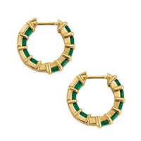 4.50 Ct.Tw.Total Carat Weight Emerald Bezel Earrings, 14K Yellow Gold Image