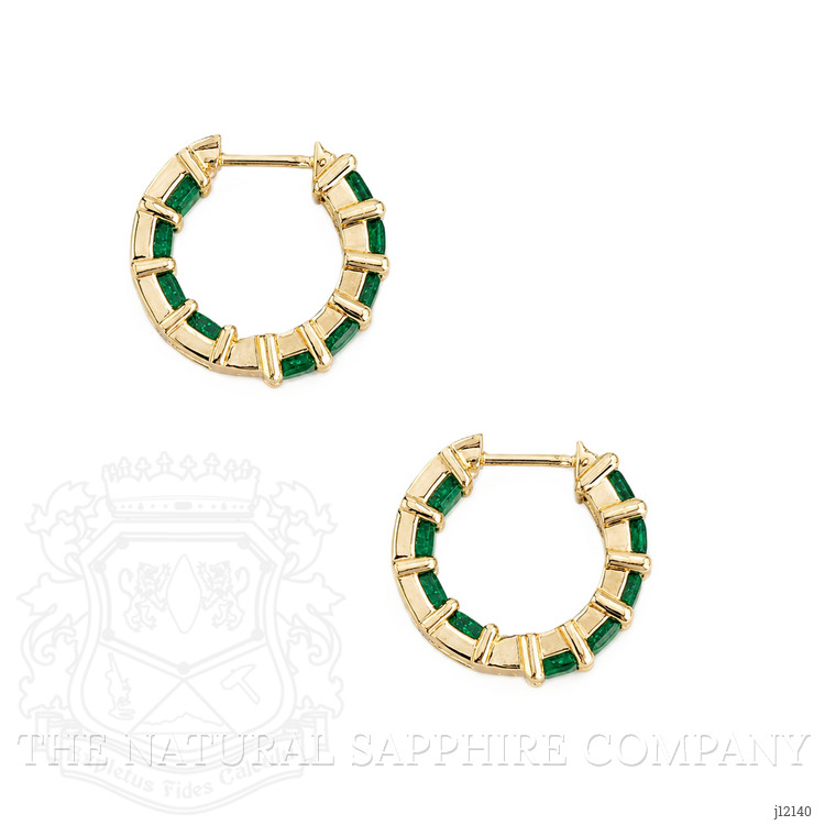 4.50 Ct.Tw. Emerald Bezel Earrings, 14K Yellow Gold